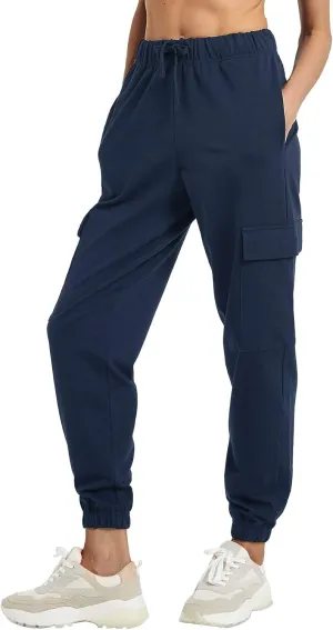 PULI Women's Loose Cargo Sweatpants Pockets Sporty Gym Athletic Fit Jogger Pants Yoga Lounge Trousers