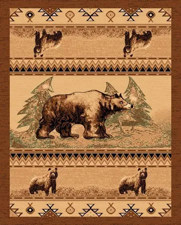 "Bear" Cabin Area Rug - 5 x 7