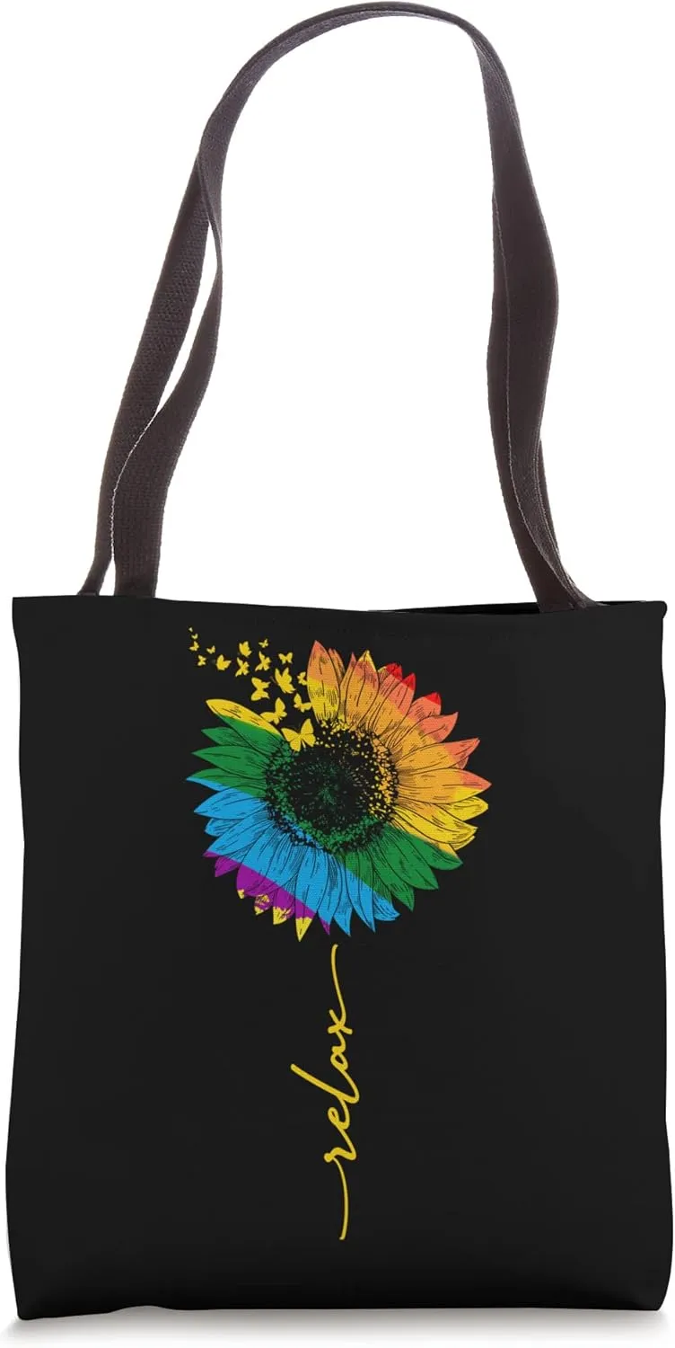 Relax Flower Massage Therapist Rainbow Physiotherapy Doctor Tote Bag