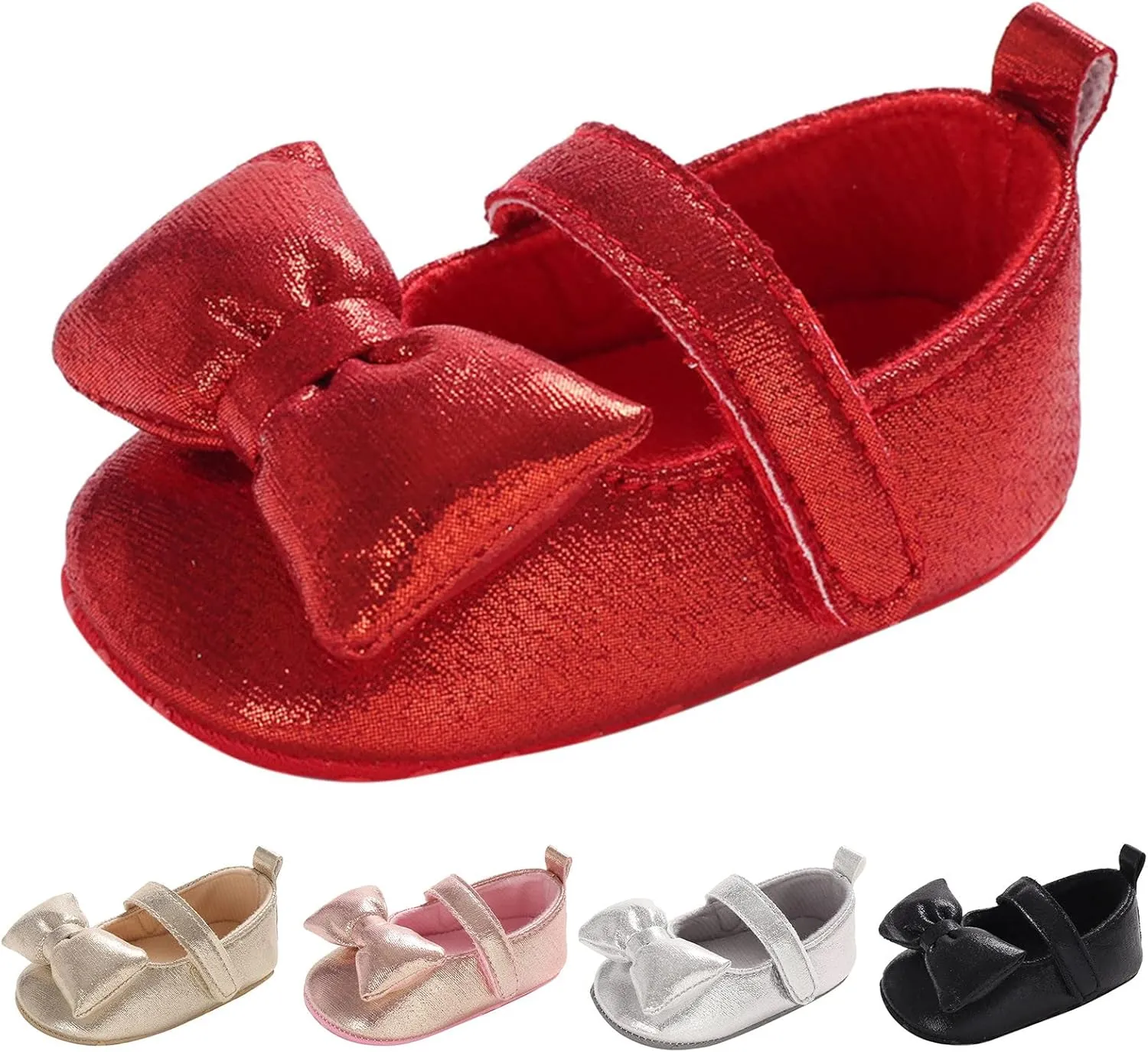 sfdgfhyf Running Shoes Children Baby Shoes Boys Girls Floor Sports Shoes Flat Bottom Non Slip Hook Loop Solid Color Bow
