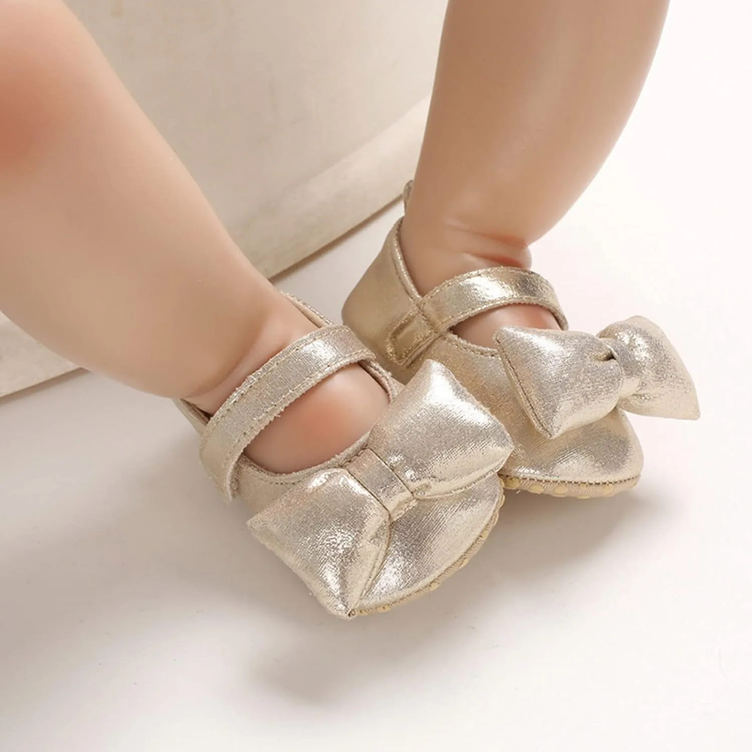 sfdgfhyf Running Shoes Children Baby Shoes Boys Girls Floor Sports Shoes Flat Bottom Non Slip Hook Loop Solid Color Bow