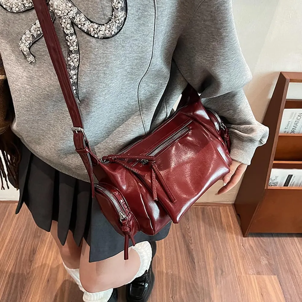 Shoulder Bag Soft PU Leather Underarm Bag Multi-Pocket Hobo Bag Trendy Tote Bag for Women Work Shopping Travel