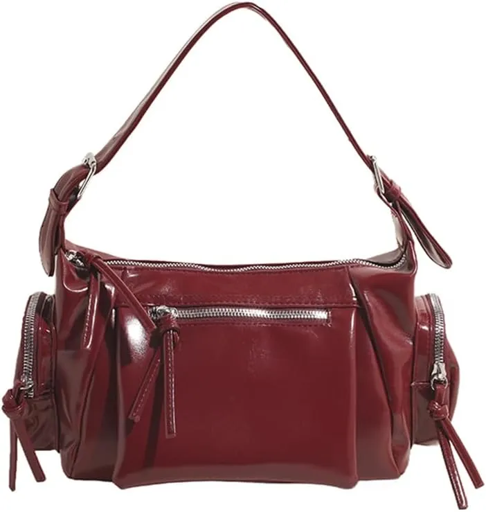 Shoulder Bag Soft PU Leather Underarm Bag Multi-Pocket Hobo Bag Trendy Tote Bag for Women Work Shopping Travel