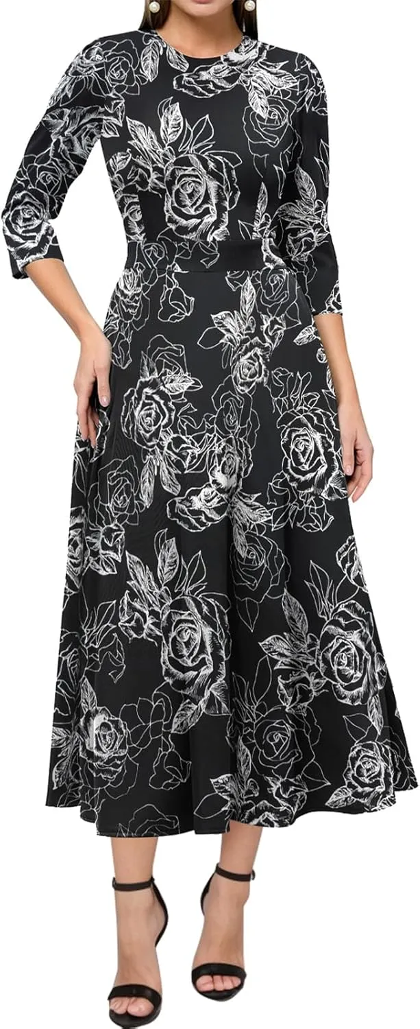 Simple Flavor Women's Vintage Dress Sleeveless O-Neck Party Cocktail Dress