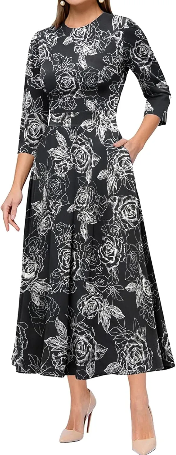 Simple Flavor Women's Vintage Dress Sleeveless O-Neck Party Cocktail Dress