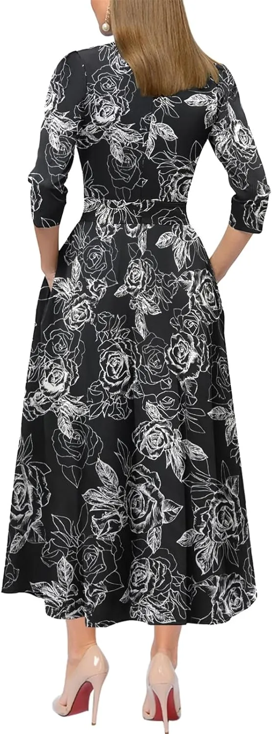 Simple Flavor Women's Vintage Dress Sleeveless O-Neck Party Cocktail Dress