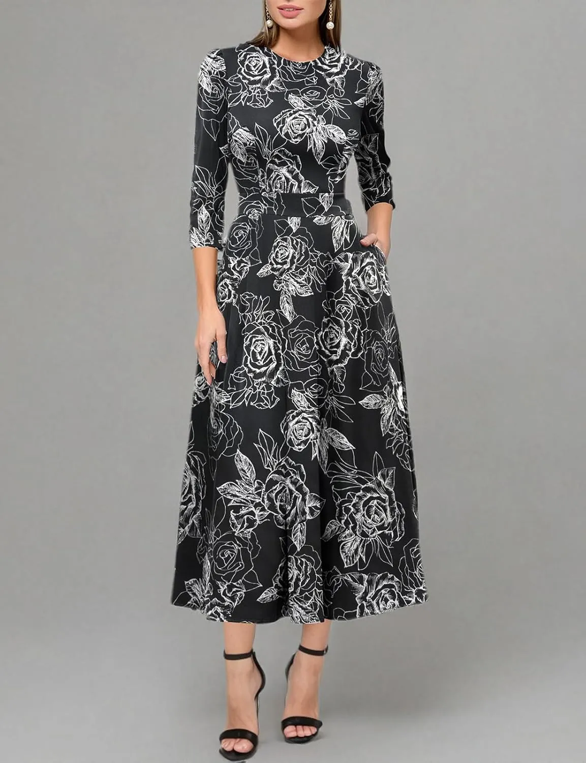 Simple Flavor Women's Vintage Dress Sleeveless O-Neck Party Cocktail Dress