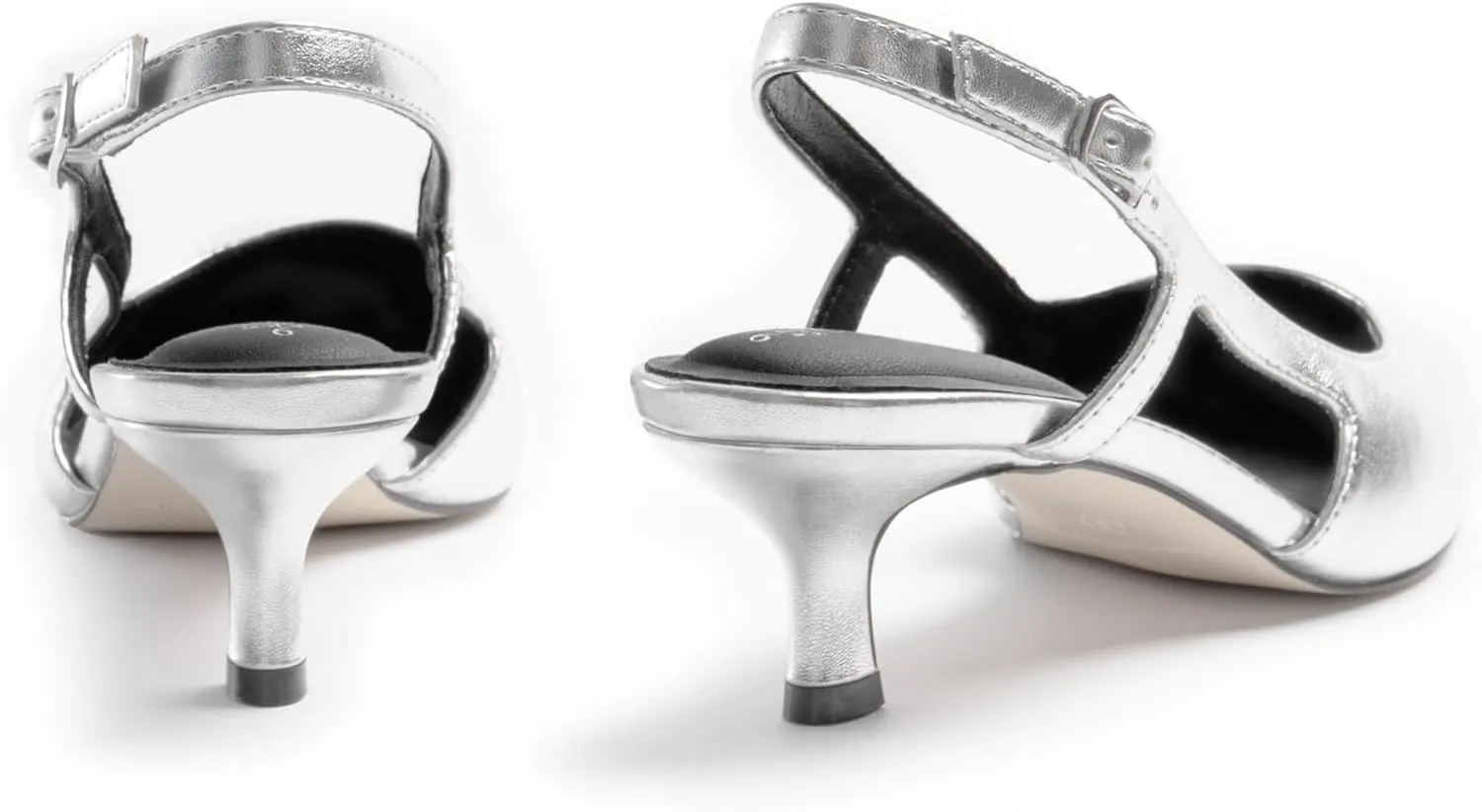 Slingback Kitten Heels for Women, Pointed Closed Toe Heels, Comfortable Women Pumps Low Heel Dress Shoes