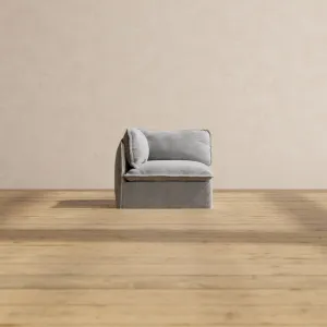 Slipcover Only - Modular Performance Corner Chair | Plush Weave in Ash