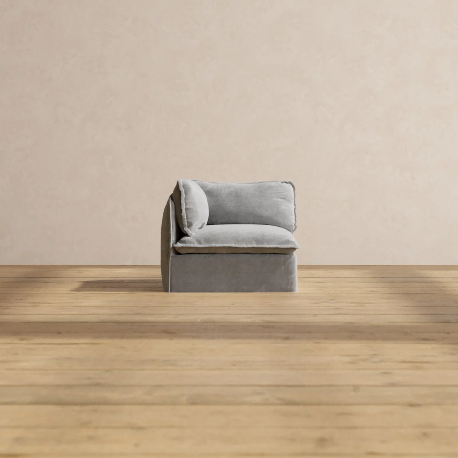 Slipcover Only - Modular Washable End Chair - Left in Ash
