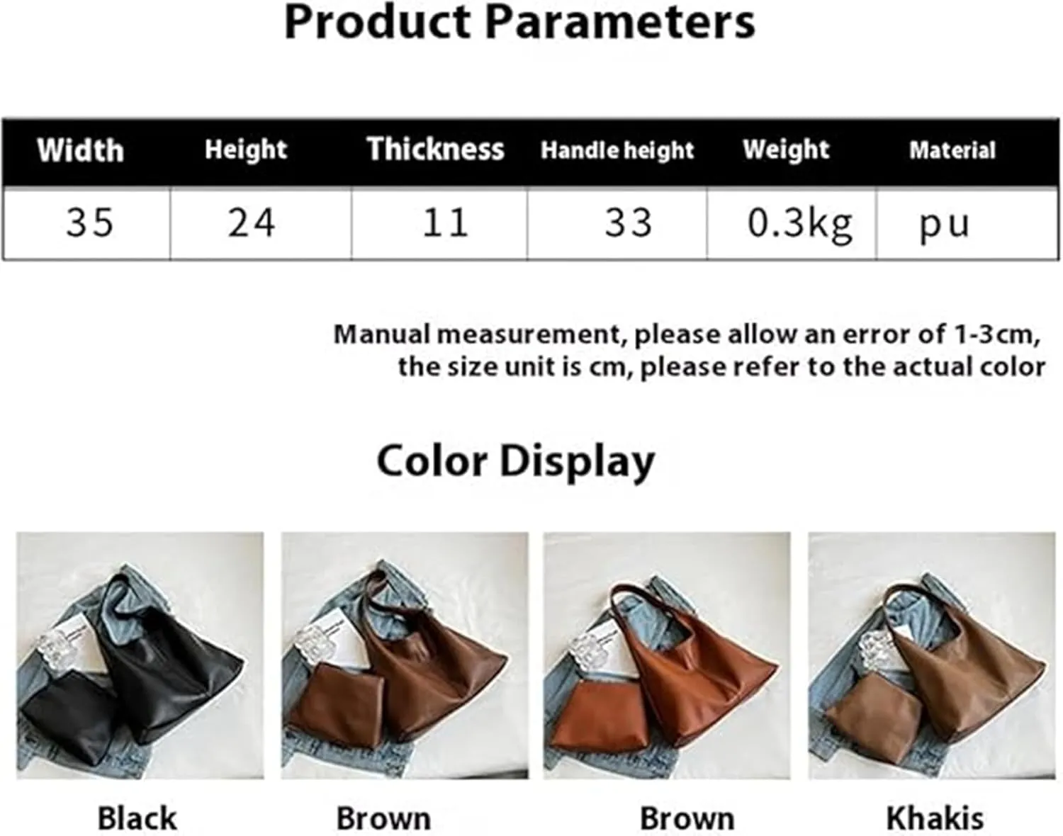 Slouchy Hobo Bags for Women Tote Bag,Retro PU Leather Crossbody Bags,Soft Shoulder Purses Handbag Large Capacity 2pcs