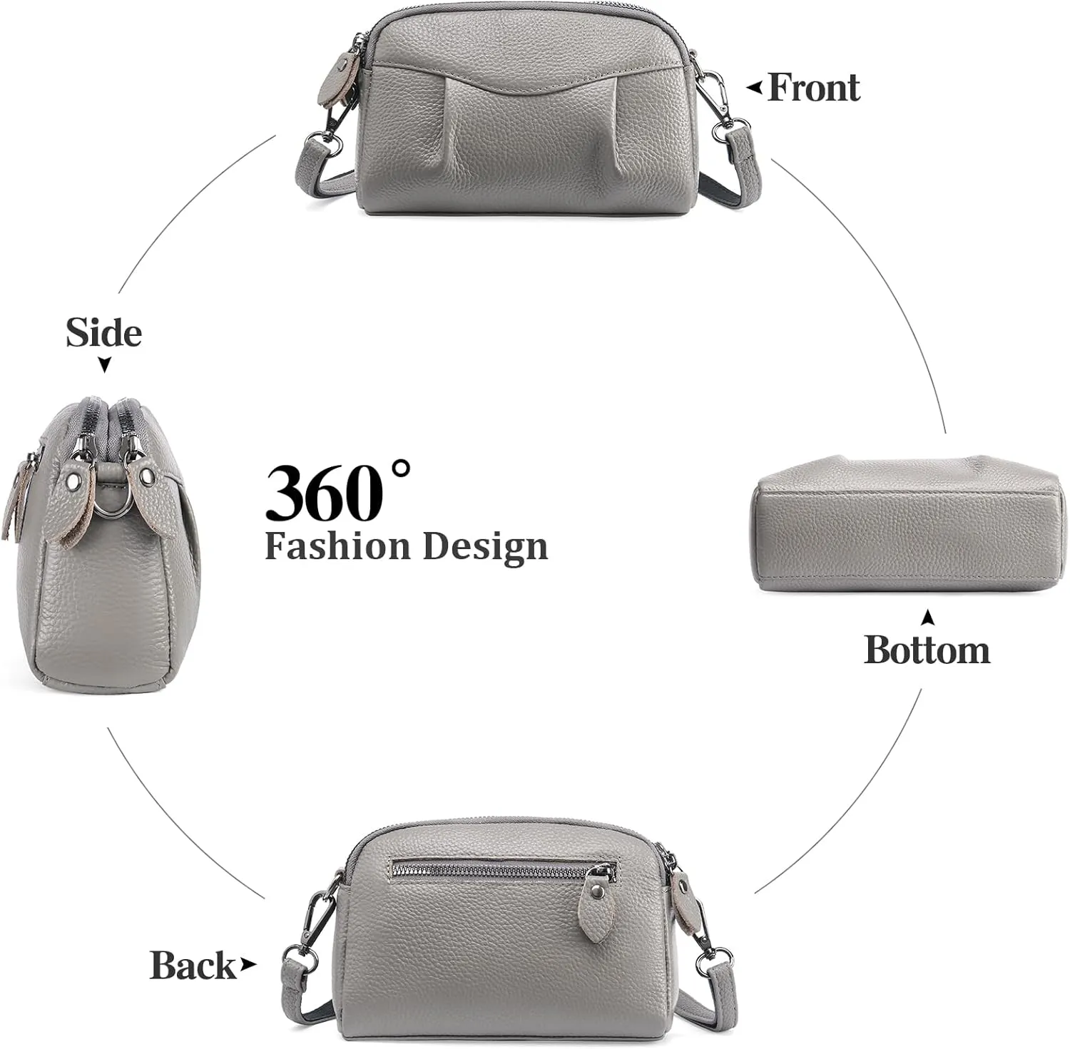 Small Crossbody Purse Leather Crossbody Bags for Women Fashion Handbag Cell Phone Crossover Shoulder Bag for Women