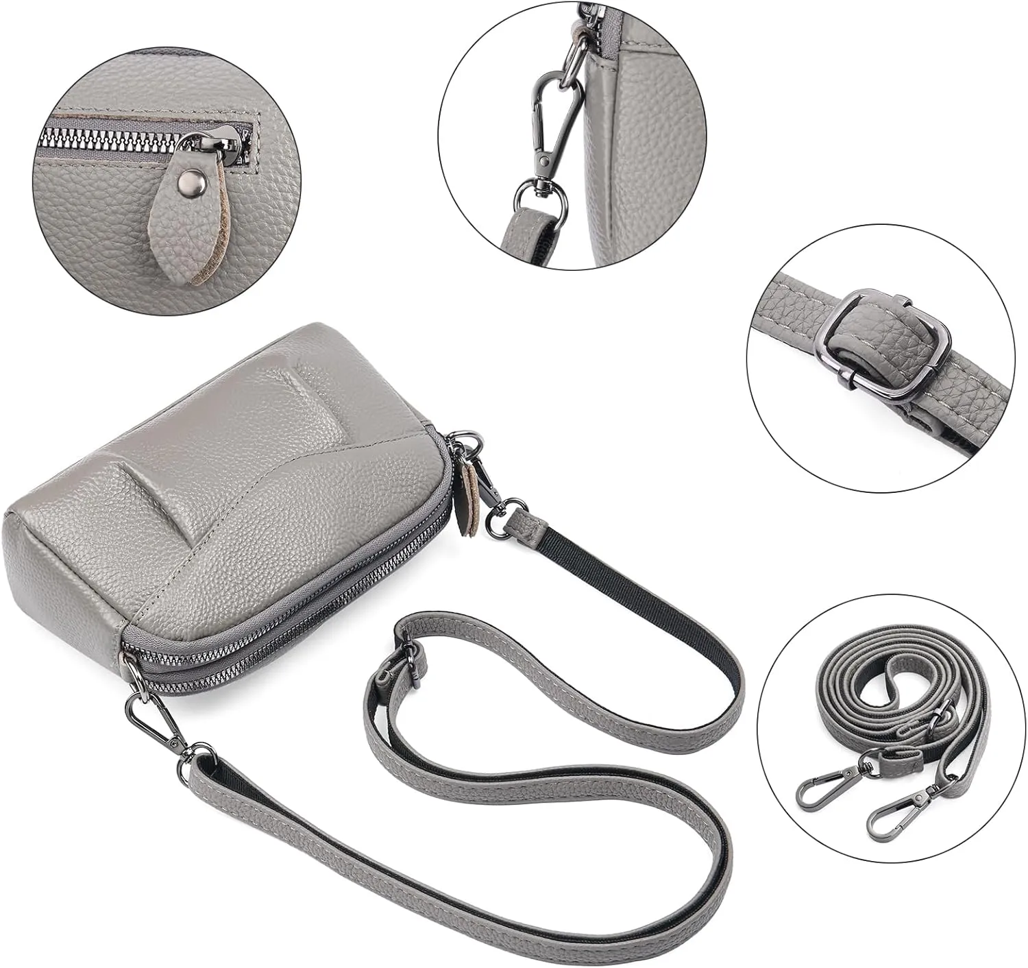 Small Crossbody Purse Leather Crossbody Bags for Women Fashion Handbag Cell Phone Crossover Shoulder Bag for Women