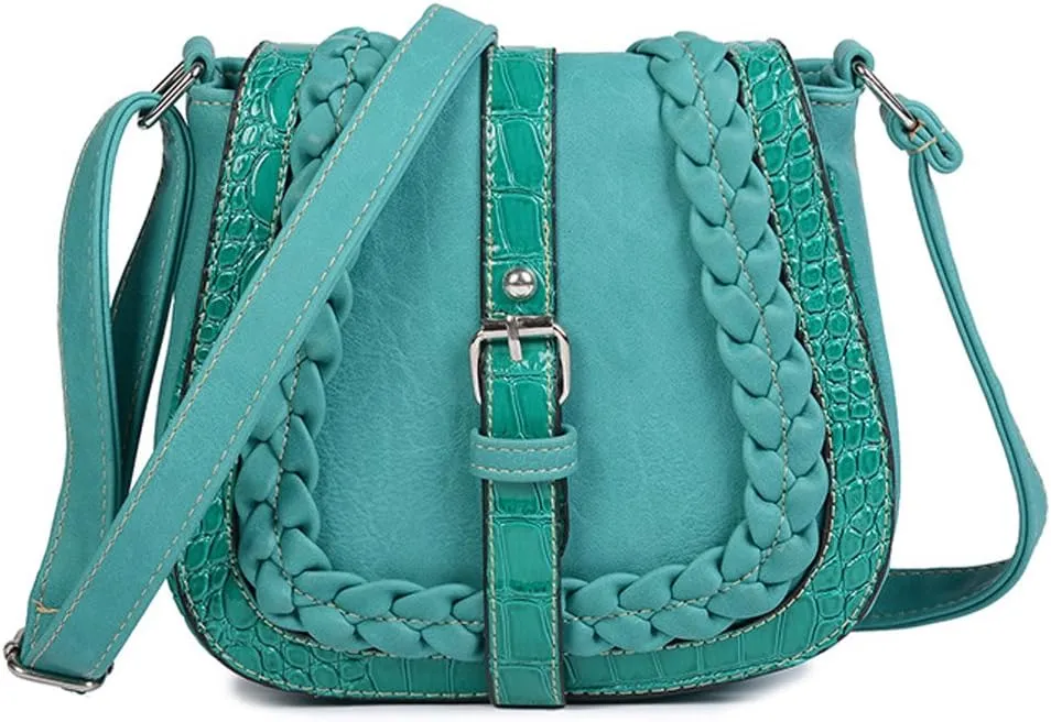 Small Shoulder Bags PU Leather Satchel Vintage Handbags for Women with Adjustable Strap and Magnetic Button