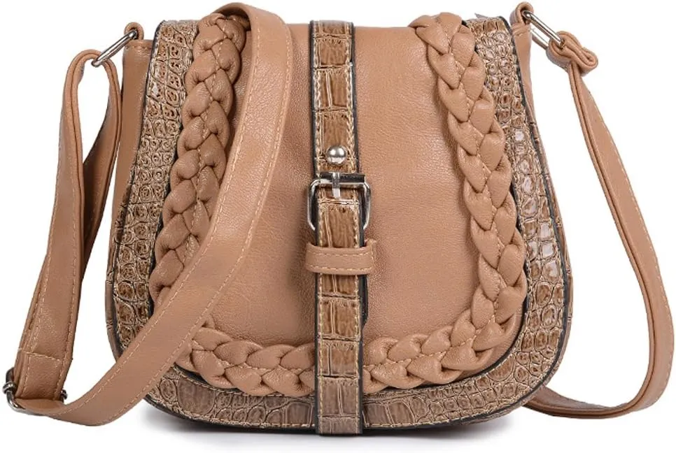 Small Shoulder Bags PU Leather Satchel Vintage Handbags for Women with Adjustable Strap and Magnetic Button