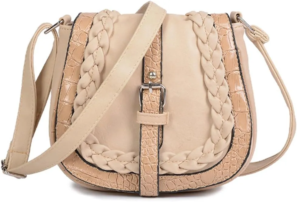 Small Shoulder Bags PU Leather Satchel Vintage Handbags for Women with Adjustable Strap and Magnetic Button