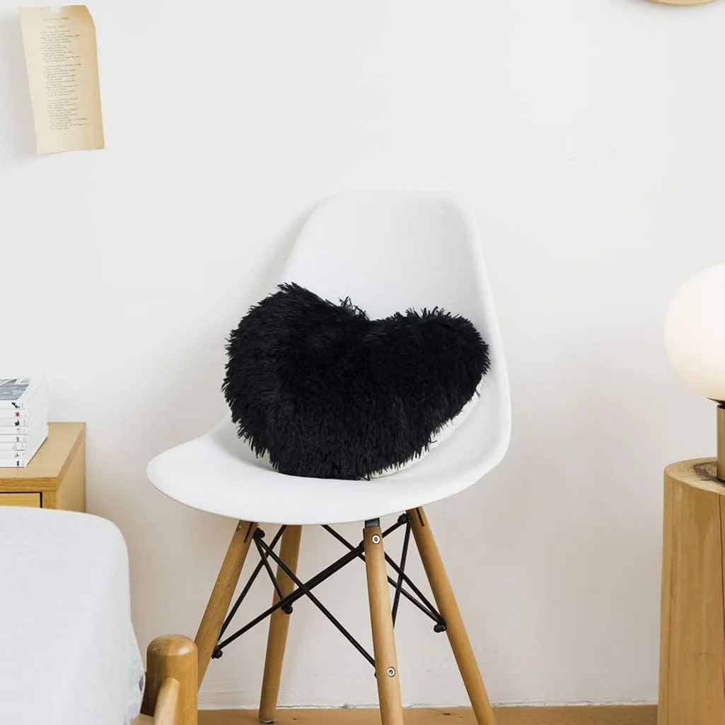 Softy Black Heart Pillow