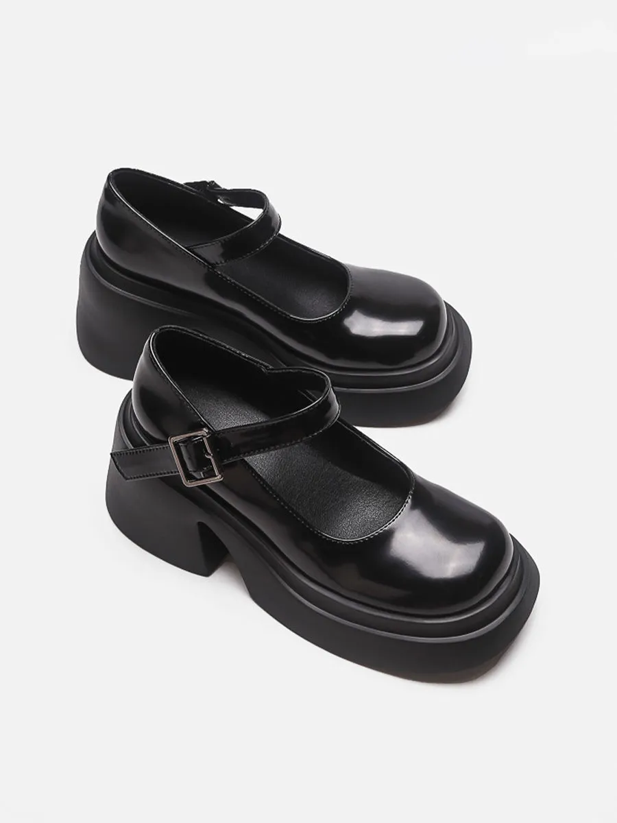 Solid Color Ankle Strap Platform Pumps