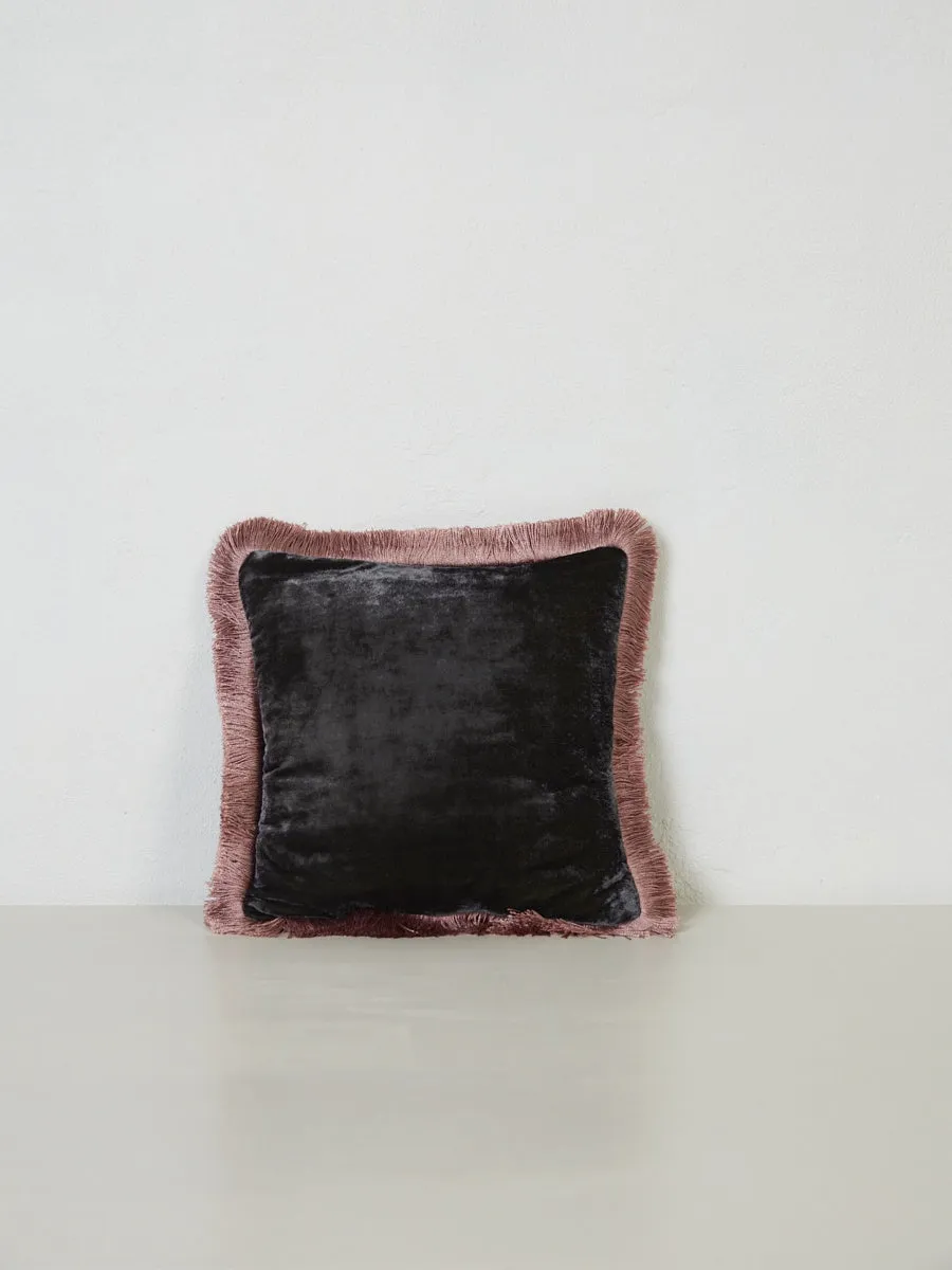 Square Cushion 27x27 - Nightshade with Plum Fringe