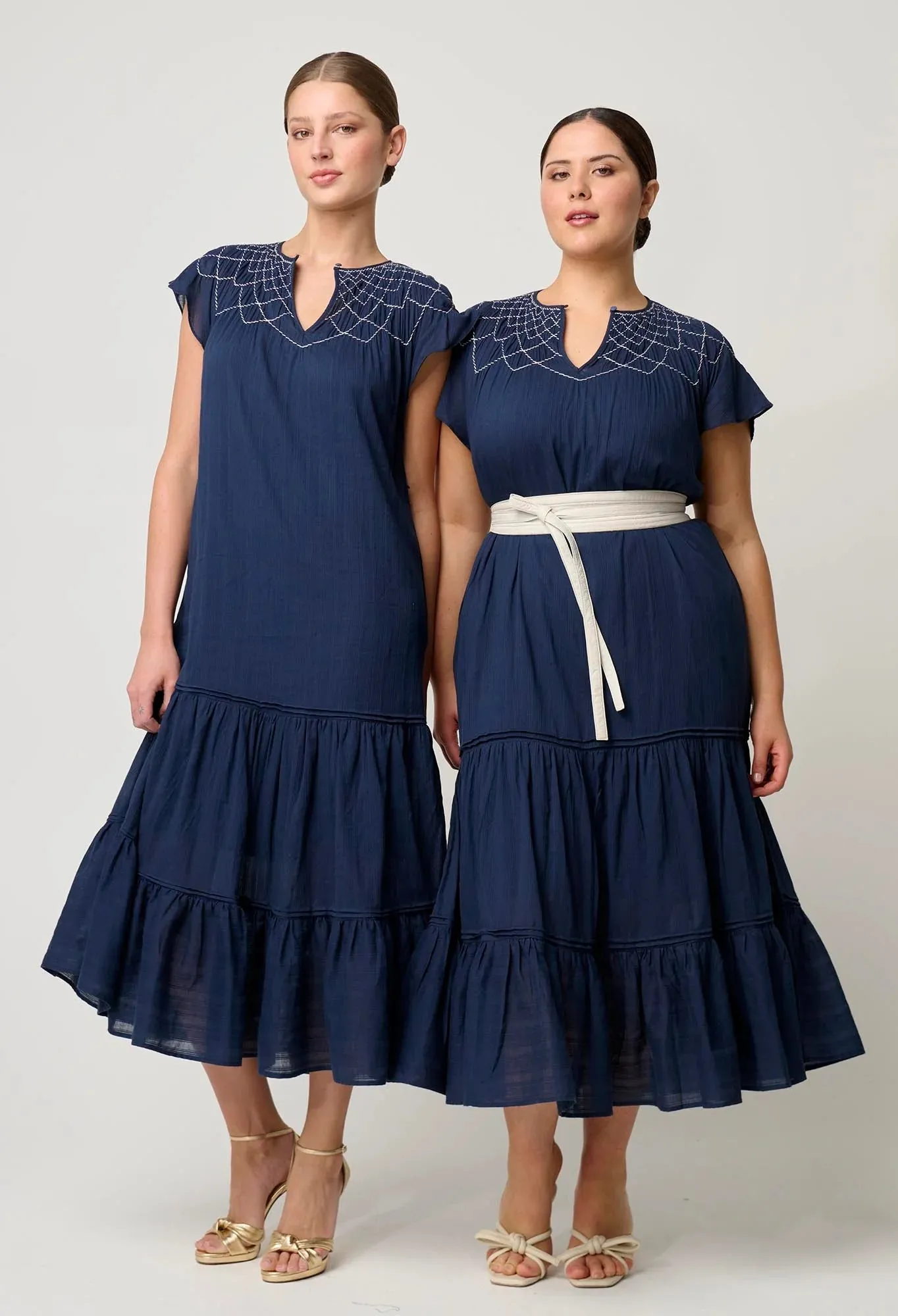 St Lucia Cotton Stripe Smocked Dress