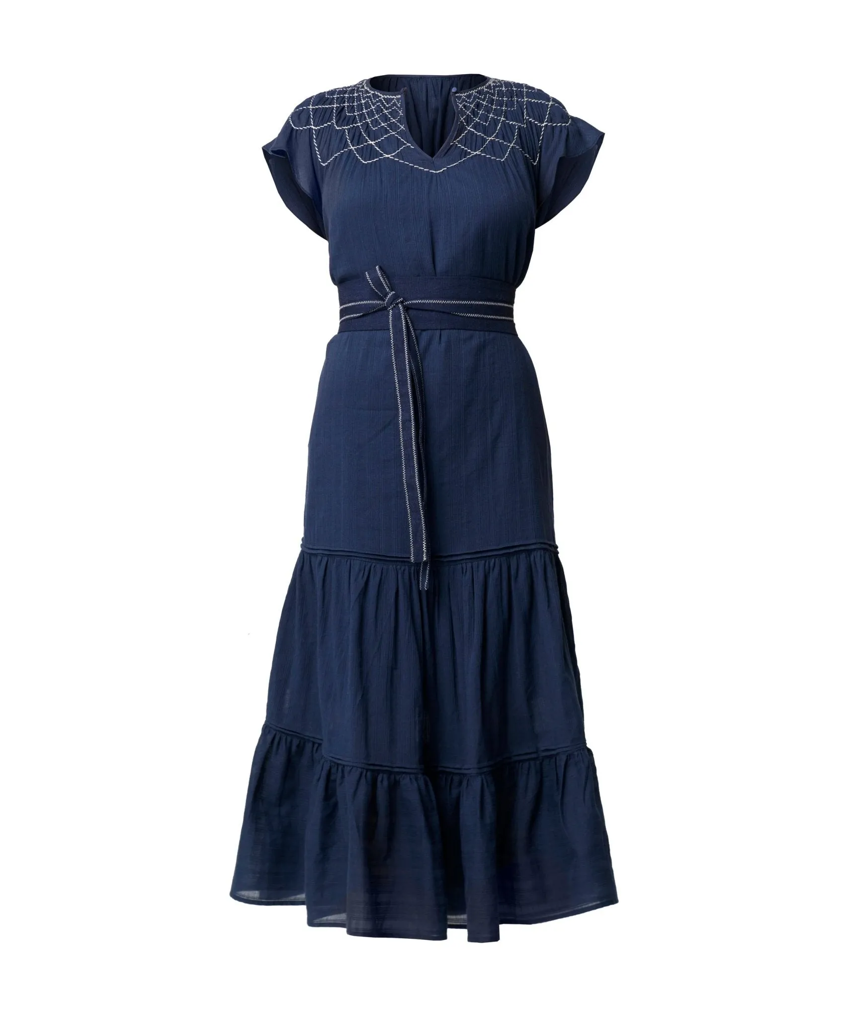 St Lucia Cotton Stripe Smocked Dress