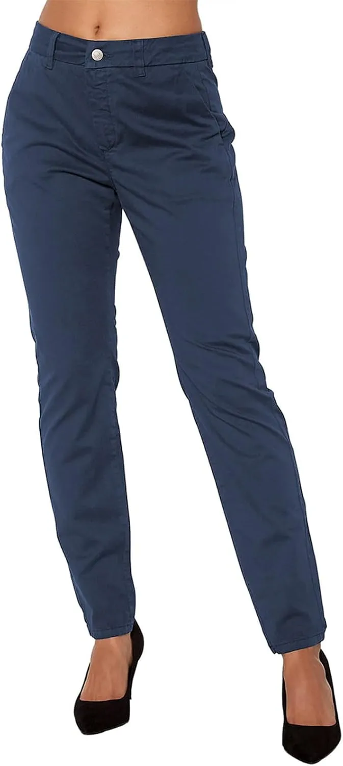 Straight Leg Dress Pants Women's High Waist Business Casual Trousers Slim Fit Dressy Full Length Work Pant with Pocket