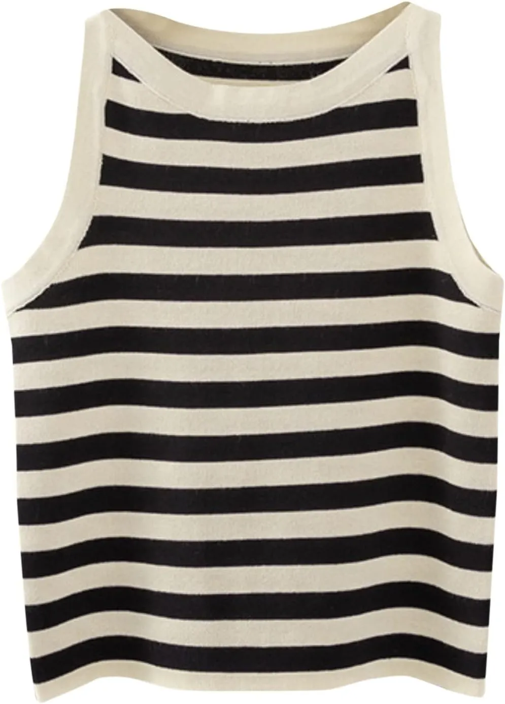 Striped Camisole Top Women's Sleeveless Knit Casual Summer Relaxed Fit Layered Tank Shirt Vest