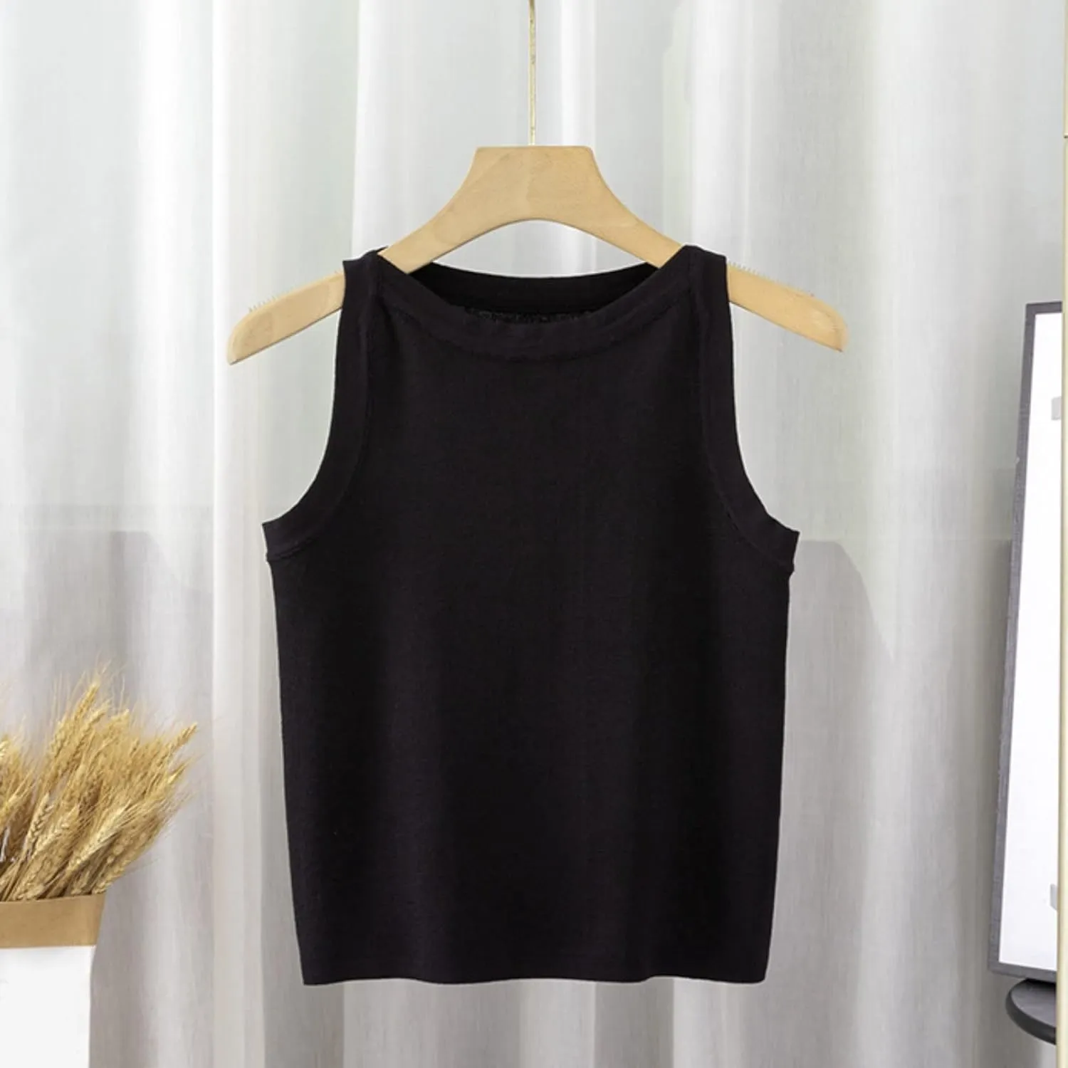 Striped Camisole Top Women's Sleeveless Knit Casual Summer Relaxed Fit Layered Tank Shirt Vest