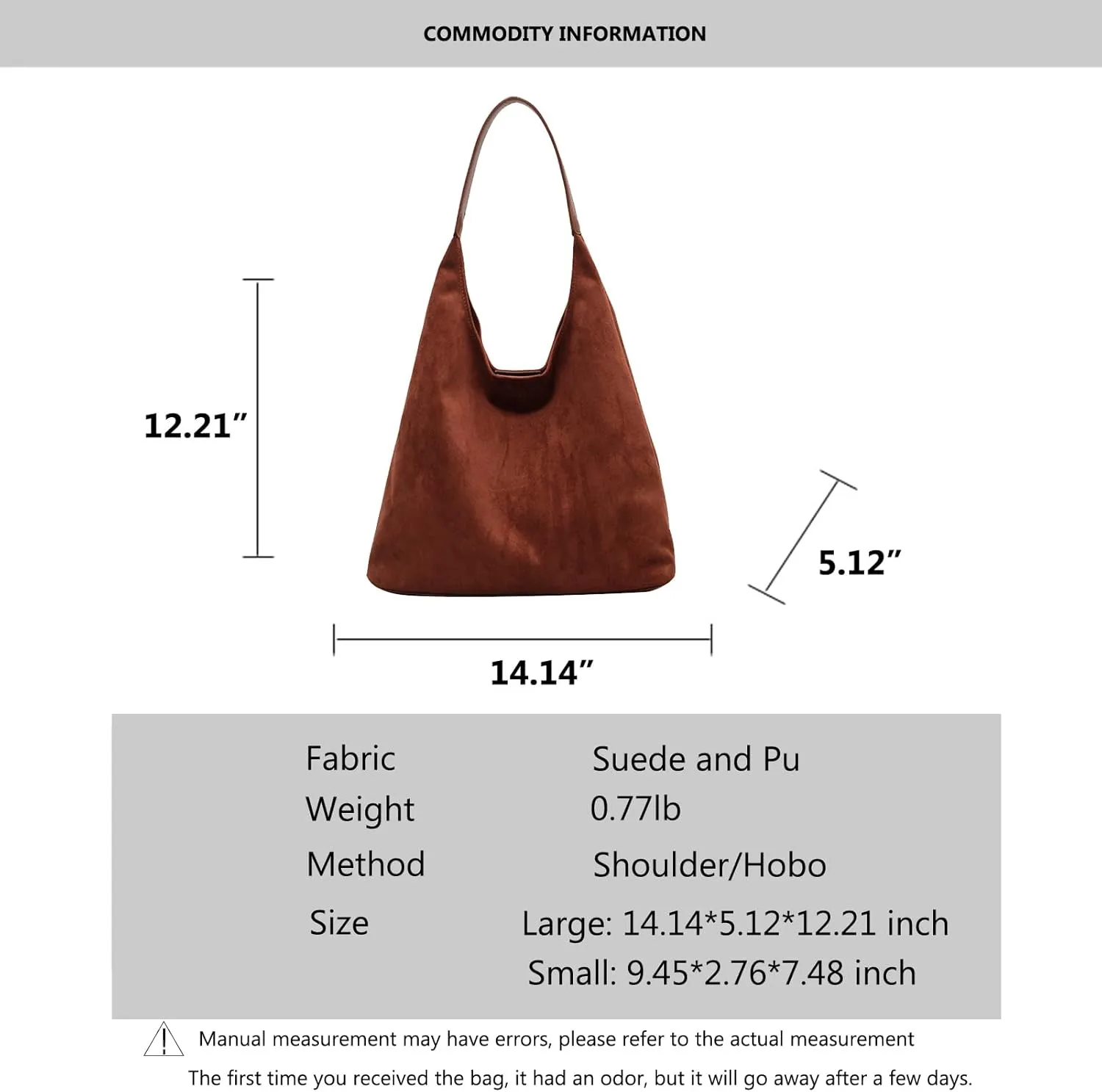 Suede purses for Women 2024 Slouchy Shoulder Bags Soft Leather hobo bag Brown Tote Handbag for Work Everyday