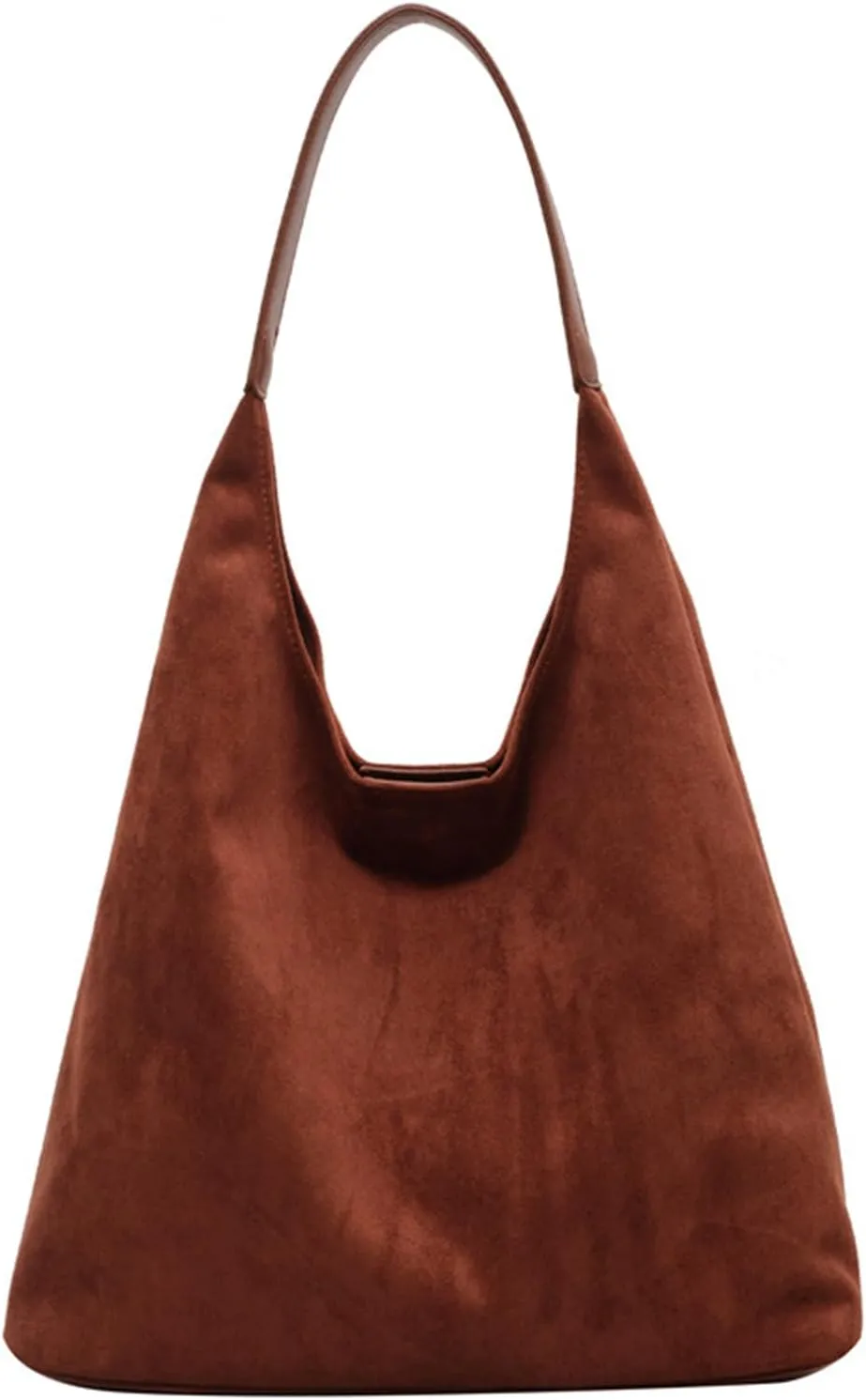Suede purses for Women 2024 Slouchy Shoulder Bags Soft Leather hobo bag Brown Tote Handbag for Work Everyday