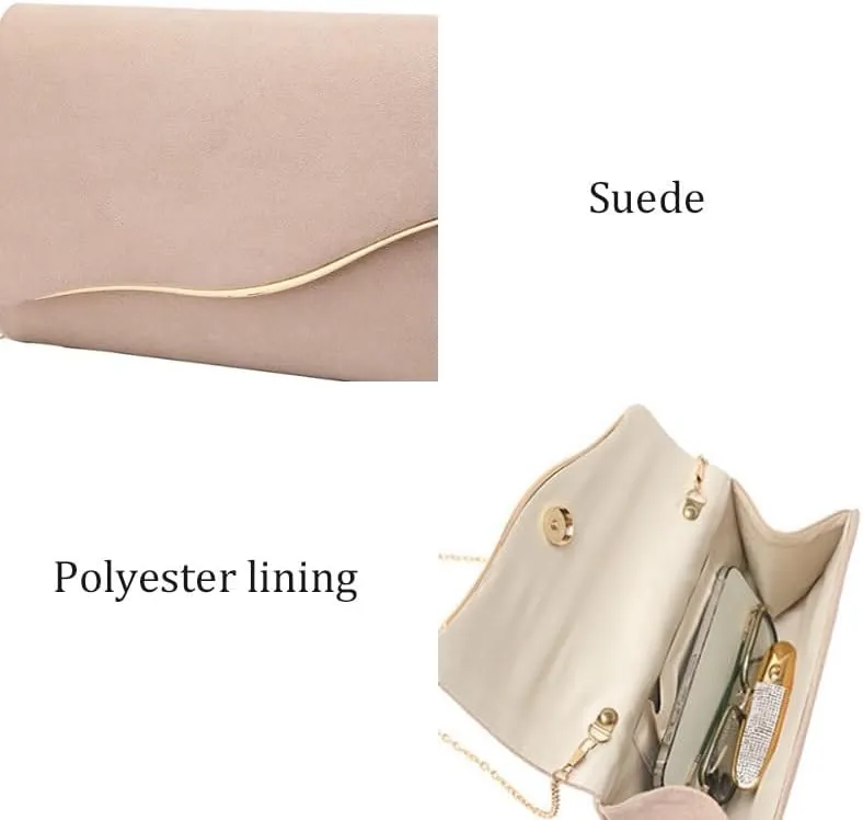 Suede Women's Evening Bag French Simple Clutch Purses