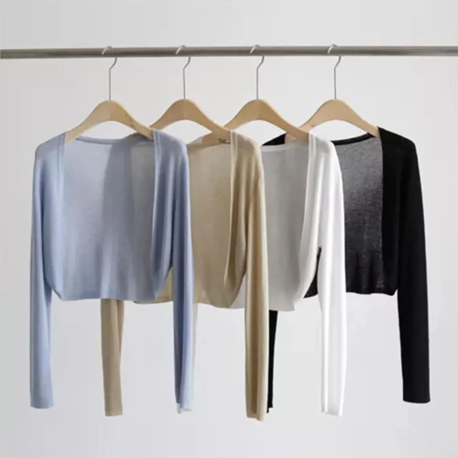 Sun Knit Cardigan Women's Thin Ice Silk Coat Shawl Air-Conditioned Shirt with Slip Skirt Soft
