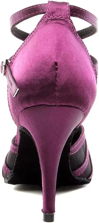 SWDZM Women's Latin Ballroom Dance Shoes Closed Toe Smooth Salsa Practice Performance Dancing Shoes