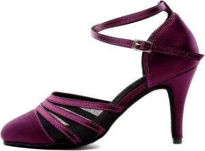 SWDZM Women's Latin Ballroom Dance Shoes Closed Toe Smooth Salsa Practice Performance Dancing Shoes