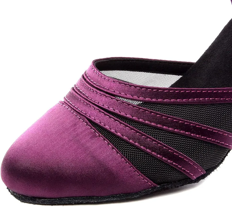 SWDZM Women's Latin Ballroom Dance Shoes Closed Toe Smooth Salsa Practice Performance Dancing Shoes