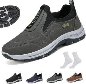 Teresad Shoes Men,Teresad Walking Shoes,Comfortable Breathable Slip-On Casual Shoes Anti-Slip Orthopedic Shoes(Gray,US 11)