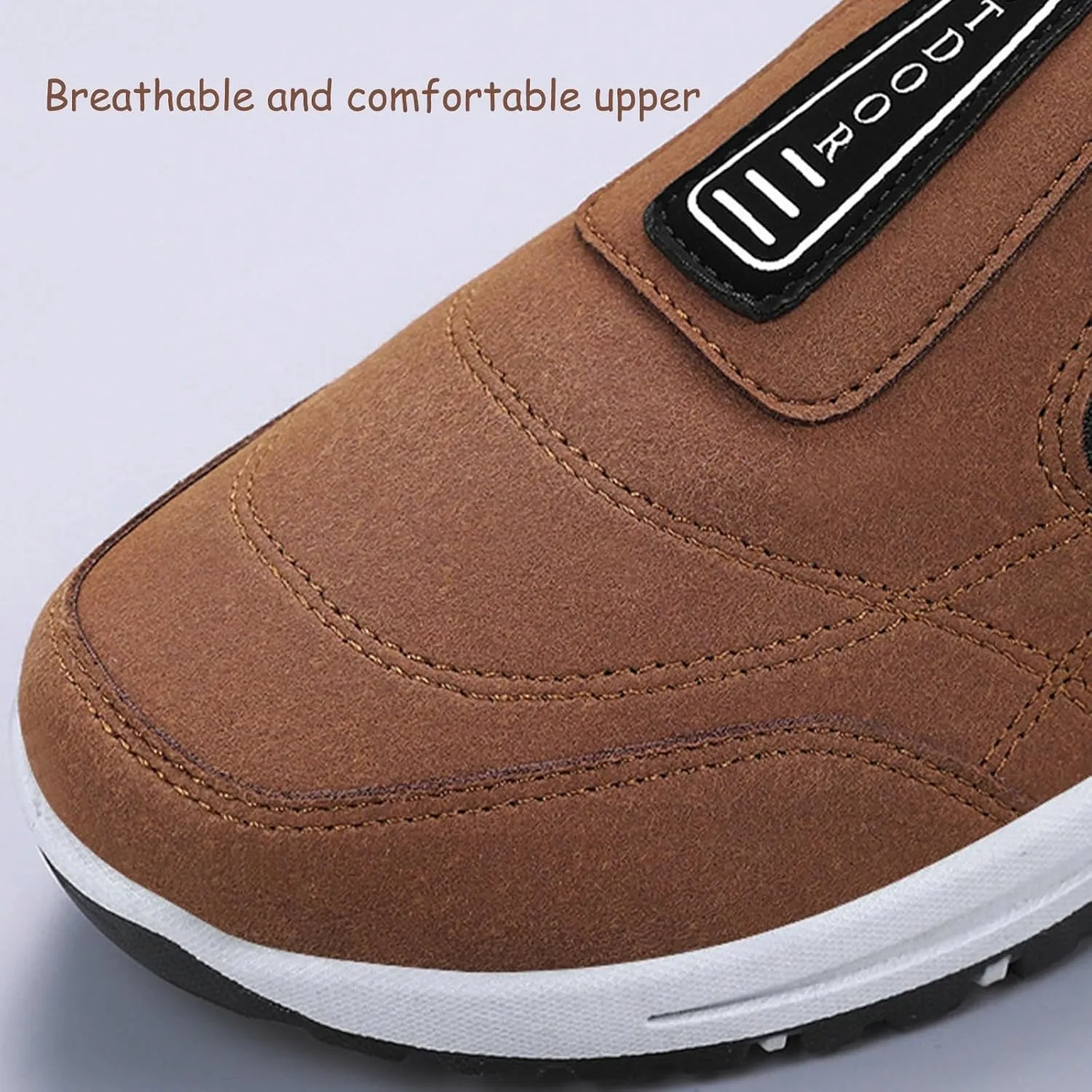 Teresad Shoes Men,Teresad Walking Shoes,Comfortable Breathable Slip-On Casual Shoes Anti-Slip Orthopedic Shoes(Gray,US 11)
