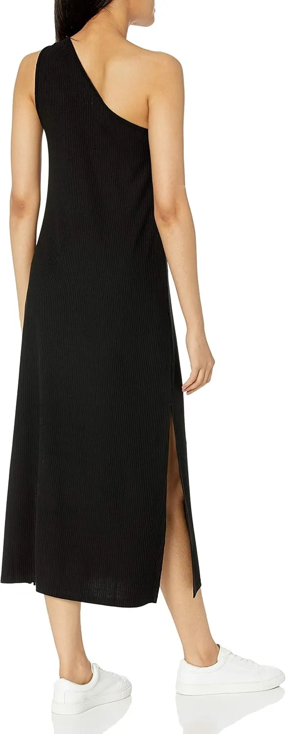 The Drop Women's Mickey Loose-fit One-Shoulder Cutout Rib Knit Maxi Dress