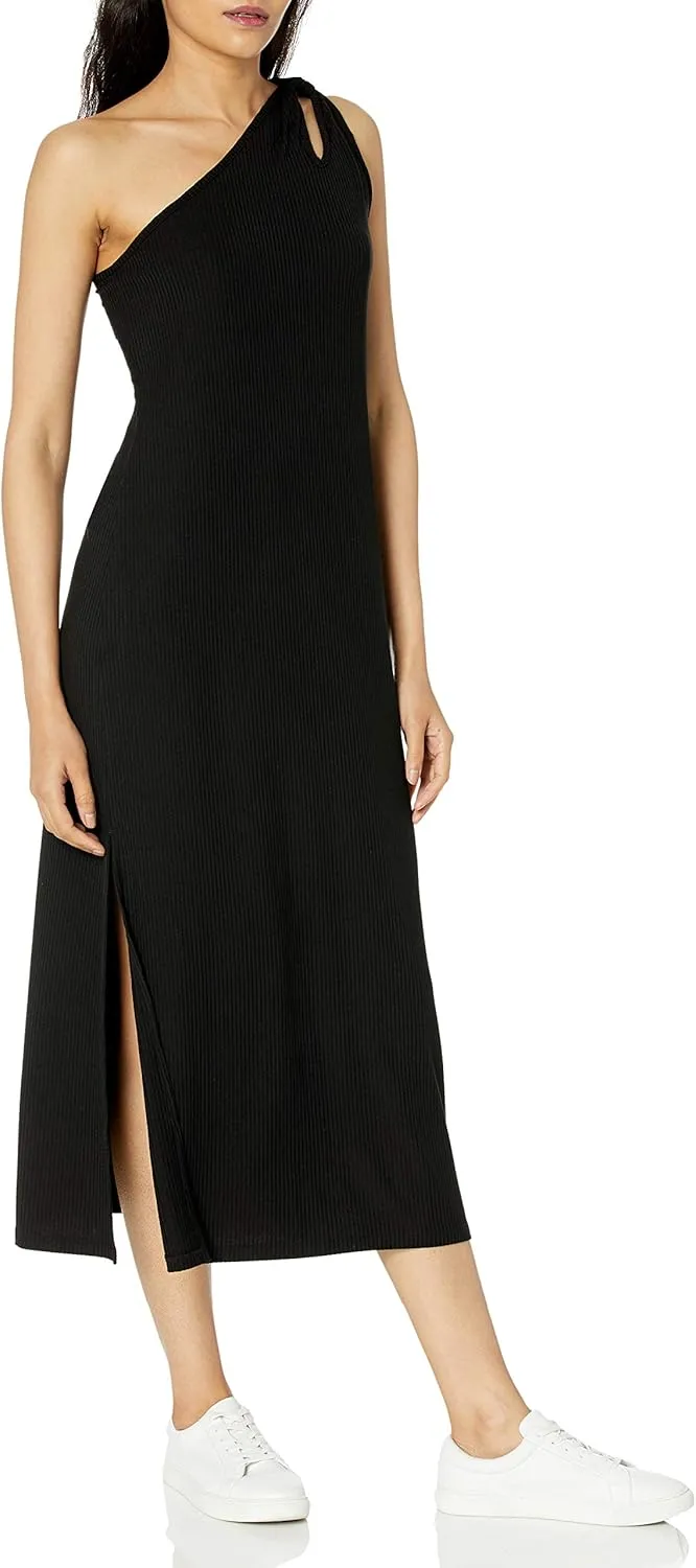 The Drop Women's Mickey Loose-fit One-Shoulder Cutout Rib Knit Maxi Dress