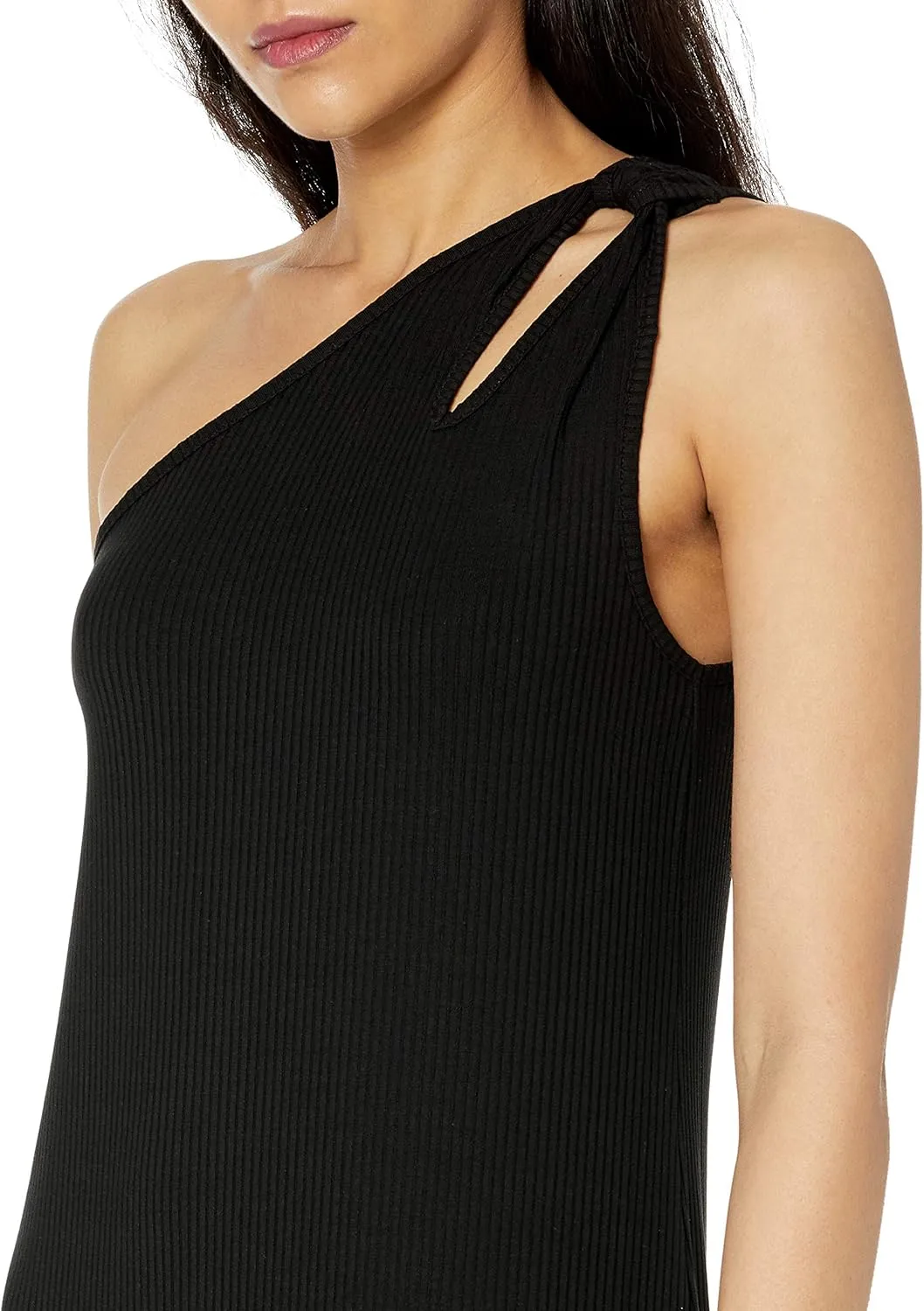 The Drop Women's Mickey Loose-fit One-Shoulder Cutout Rib Knit Maxi Dress