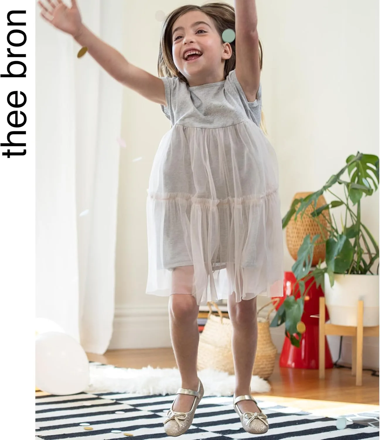 THEE BRON Toddler/Little Girl Mary Jane Flats Princess Dress Shoes