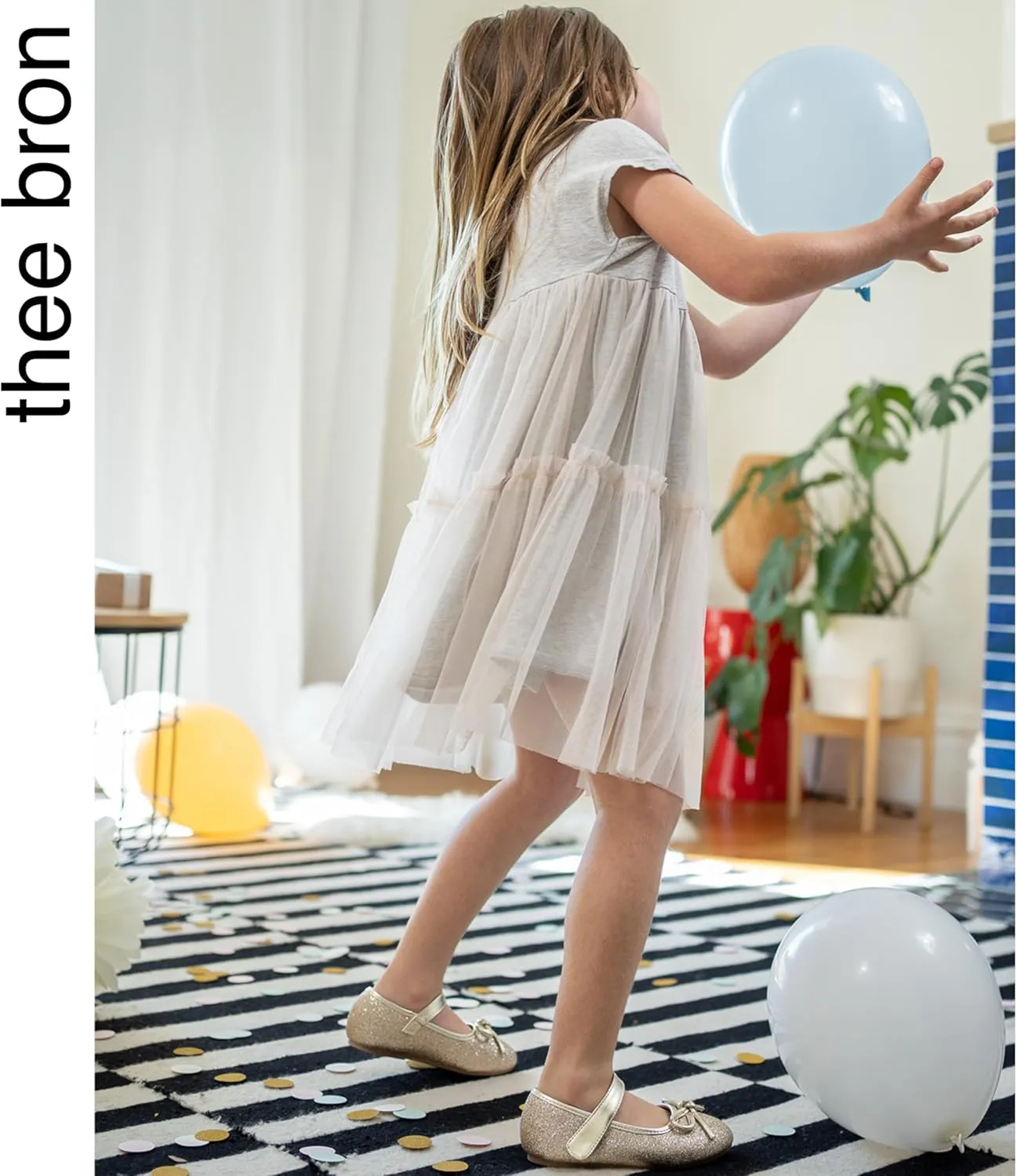THEE BRON Toddler/Little Girl Mary Jane Flats Princess Dress Shoes