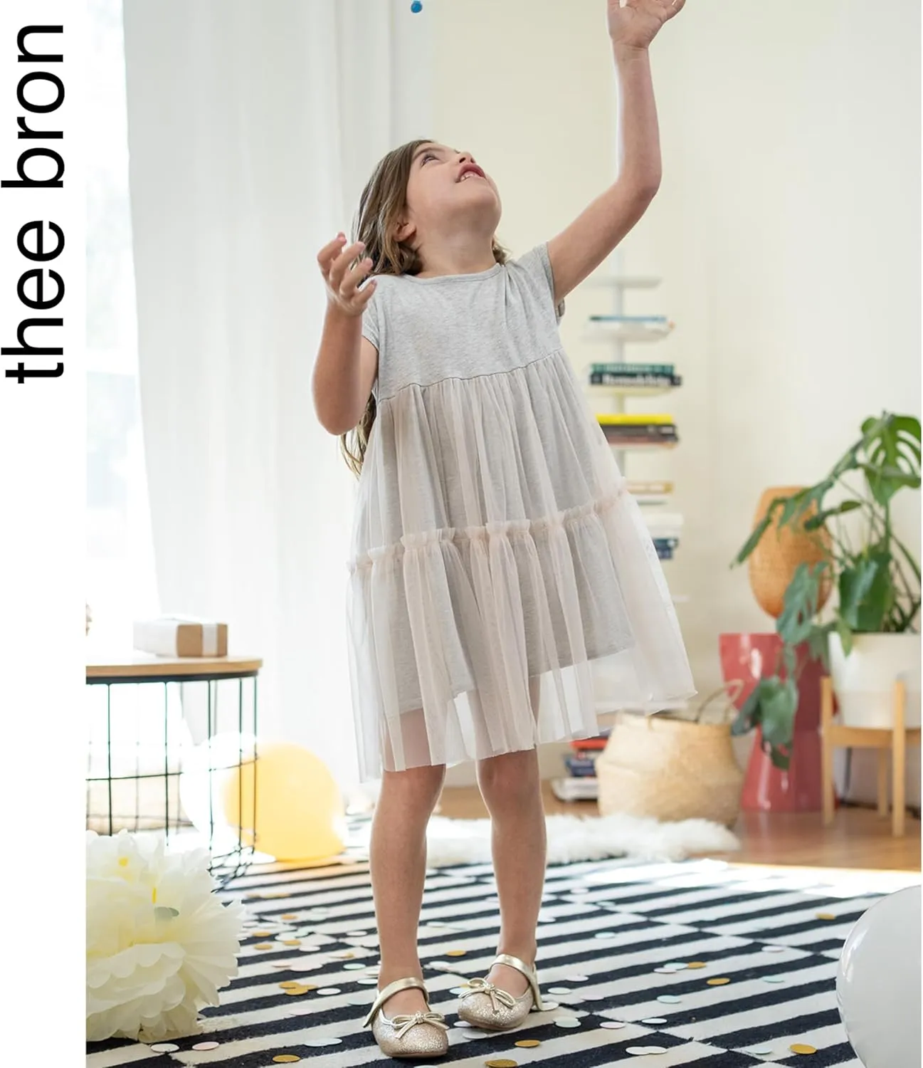 THEE BRON Toddler/Little Girl Mary Jane Flats Princess Dress Shoes