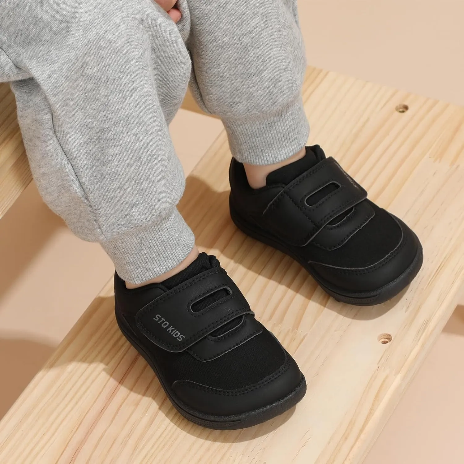 Toddler Wide Toe Box Barefoot Shoes Boys Girls Zero Drop,Baby First Walking Shoes Little Kids Sneakers Non-Slip Preschool Running Tennis Canvas Casual Preschool Outdoor Activities