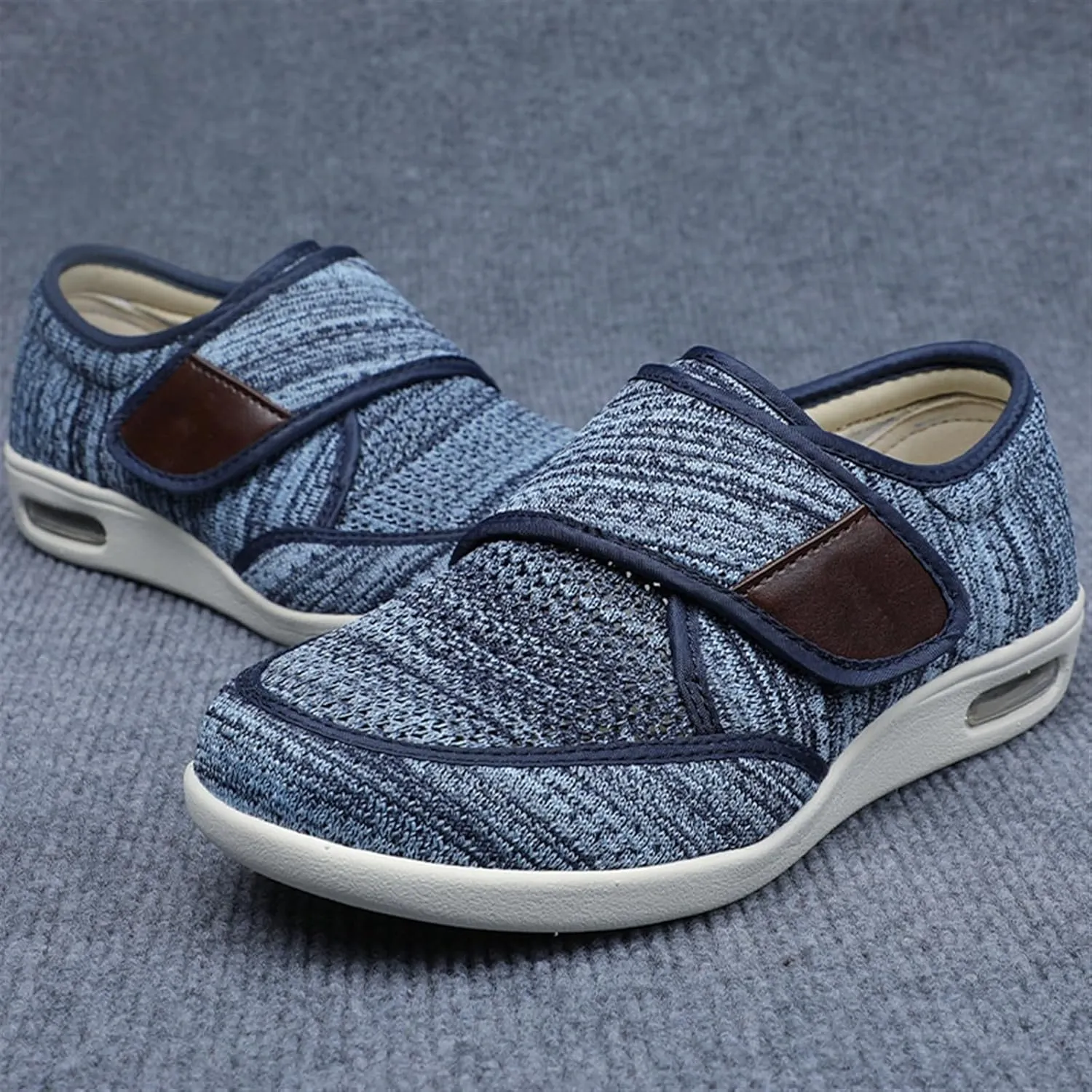 TOSOFT Men's Comfort And Cushiony Diabetic Shoes Wide Feet Flats Orthopedic Slippers Walking Shoes For Elderly Men Sneakers