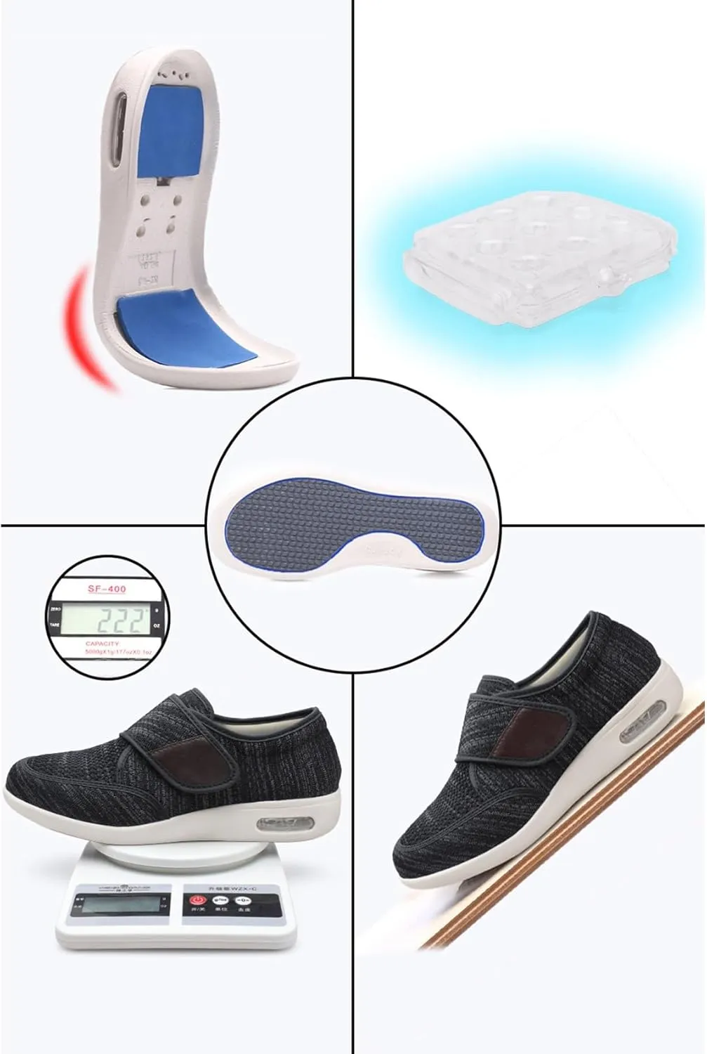 TOSOFT Men's Comfort And Cushiony Diabetic Shoes Wide Feet Flats Orthopedic Slippers Walking Shoes For Elderly Men Sneakers