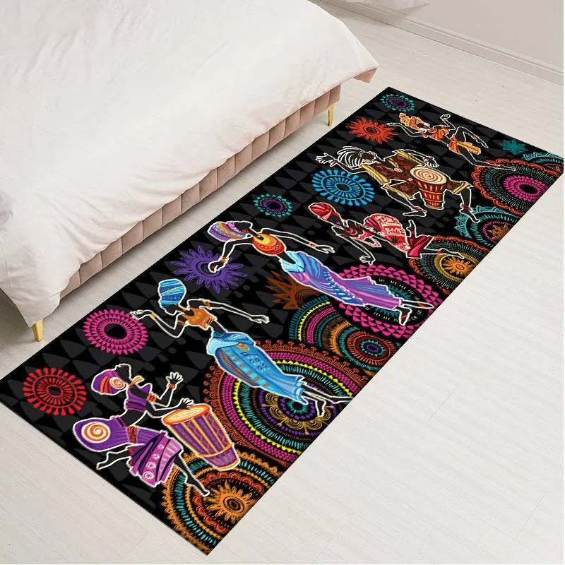 Tradition African Woman Pattern Area Rugs Soft Flannel Home Decor Kitchen Mat