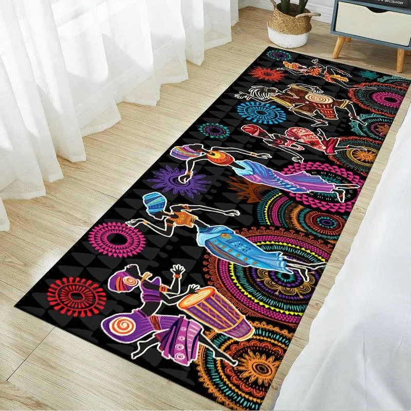 Tradition African Woman Pattern Area Rugs Soft Flannel Home Decor Kitchen Mat