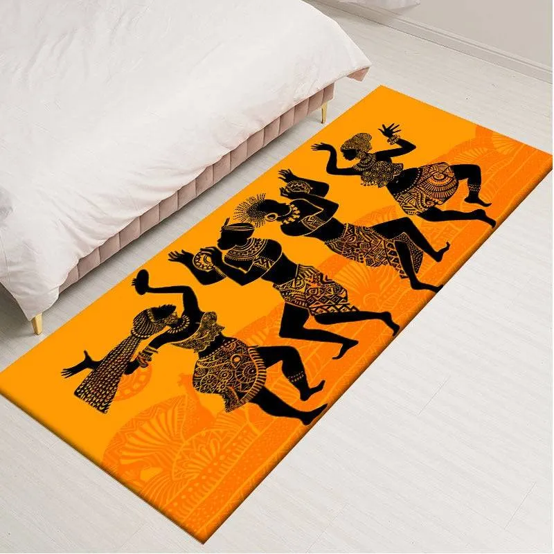 Tradition African Woman Pattern Area Rugs Soft Flannel Home Decor Kitchen Mat