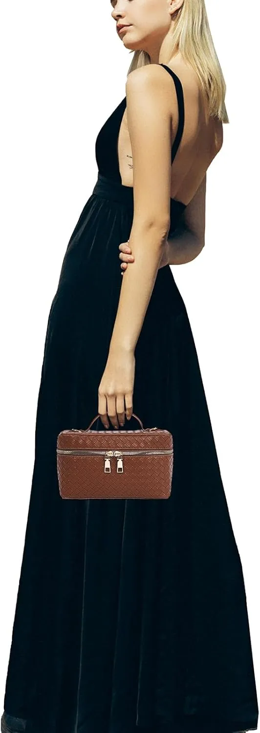 Trendy Shoulder Bags for Women Mini L19 Square Box Satchel Bag Cute PU Leather Crossbody Purse with Adjustable Strap